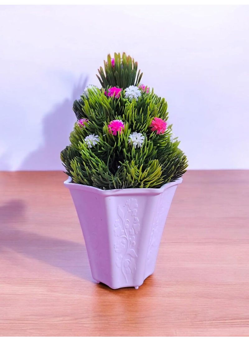 Generic Artificial Plant with Decorative Pot Small Faux Succulent for Indoor HomeOffice Decor No Maintenance Required Perfect for Shelves Desks and Tabletops Set of 1  - Image 2