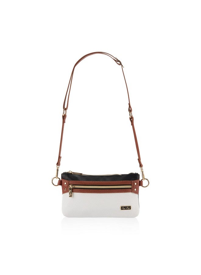 Itzy Ritzy Boss Pouch Wristlet And Belt Bag; Includes Crossbody & Wristlet Strap; Features 6 Card Slots & 2 Zippered Pockets Coffee & Cream  - Image 2