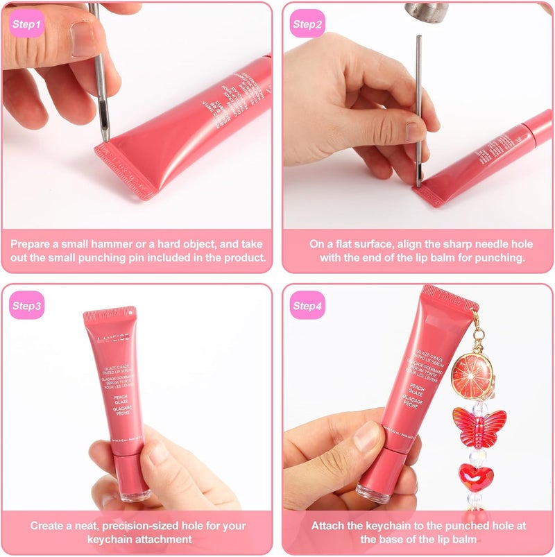 Limpskys Keychain Cap for Summer Fridays 0.5 oz Lip Balm, Fits Topicals 0.5 oz and e.l.f. Glow Reviver 0.52 oz Tubes – Lip Gloss Keychain (Lip Balm Not Included) - Image 3