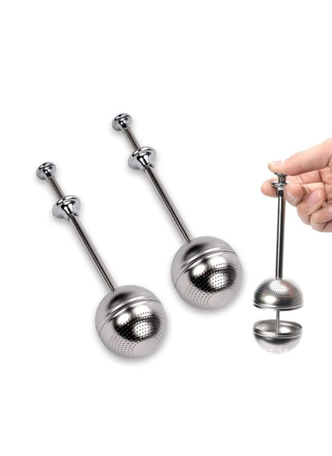 2 Piece Snap Ball Tea Strainer: Stainless Steel Tea Infusion Filter, , Fine Mesh for Loose Leaf Tea.