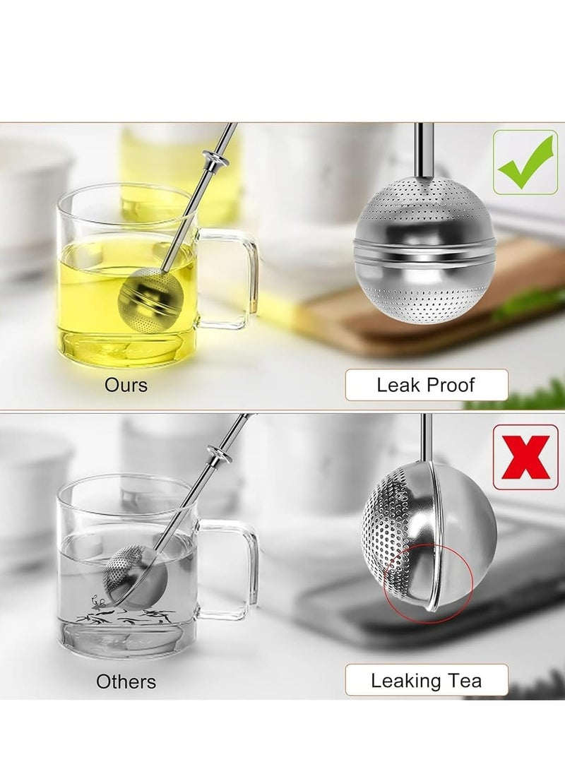 2 Piece Snap Ball Tea Strainer: Stainless Steel Tea Infusion Filter, , Fine Mesh for Loose Leaf Tea.