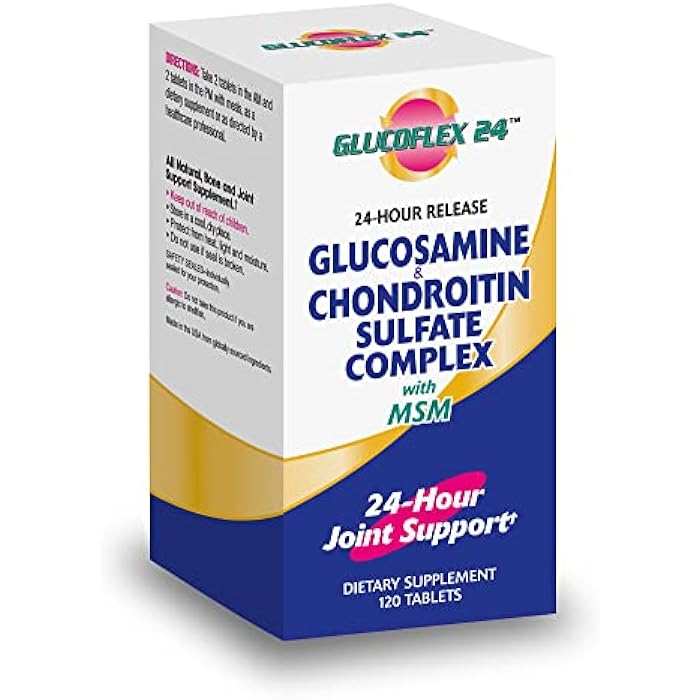 Glucoflex Glucosamine & Chondroitin Sulfate with MSM, 24 Hour Joint Support, Healthy Bones, Supports Healthy Mobility, 30 Servings, 120 Count - Image 1