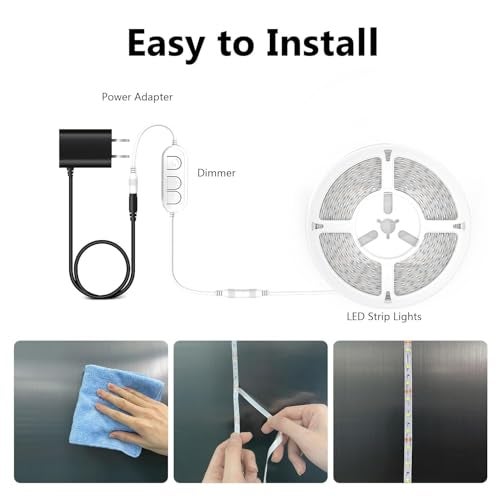 dalattin White LED Strip Lights 100ft, Dimmable Bright 24V Led Light Strip 6500K Daylight White 1800 LEDs Lights for Bedroom, Mirror, Kitchen, Strong Adhesive, 2 roll of 50ft - Image 3