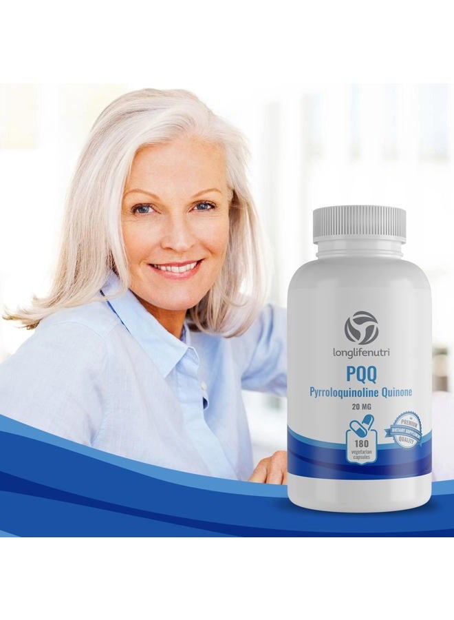 LongLifeNutri PQQ Supplement, 20mg per Serving, Pyrroloquinoline Quinone, 180 Vegetarian Capsules, 6-Month Supply, Made in USA, Natural Supplement, Daily Wellness - Image 4