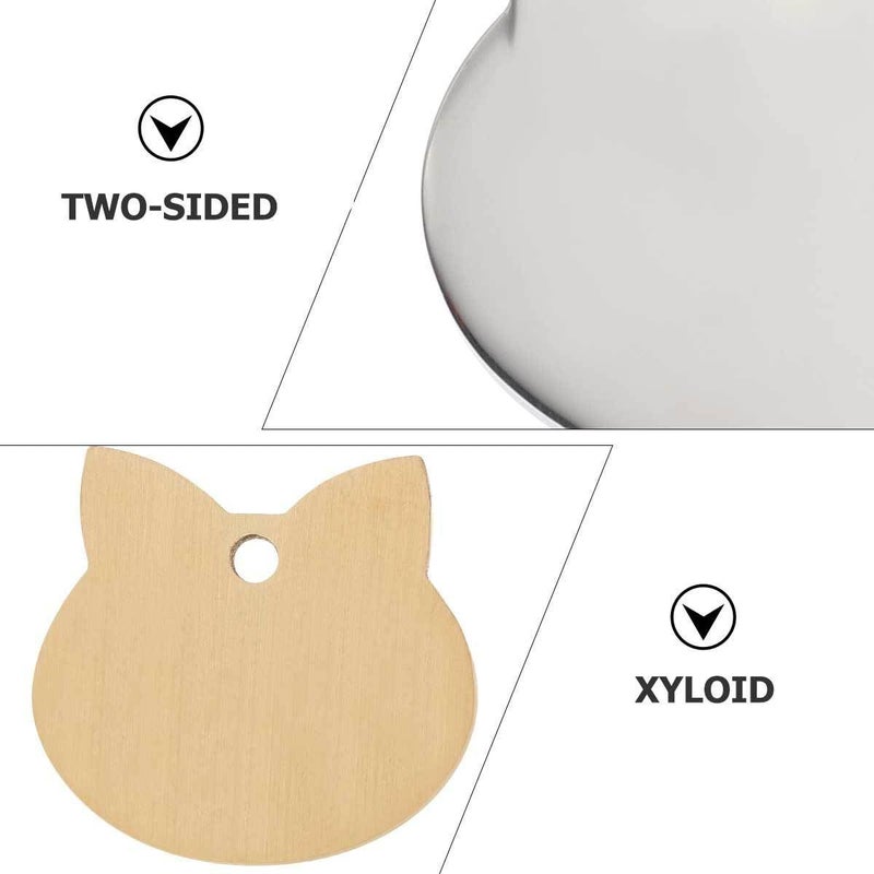 2 Stainless Steel Pet ID Tags Cat Dog Name Plates Large Anti-lost Charms - Image 4