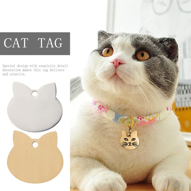 2 Stainless Steel Pet ID Tags Cat Dog Name Plates Large Anti-lost Charms - Image 5