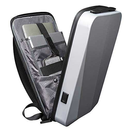 Red Lemon Bange Hard Ironlook Briefcase Laptop Bag Anti-Theft Hard Shell Unisex Laptop Backpack with USB Charging Backpack for Men and Women (Black) Medium - Image 4