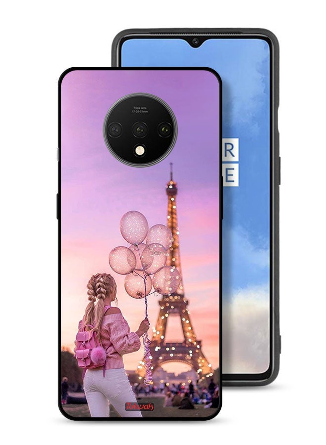 Tolwak OnePlus 7T Protective Case Cover Girl Holding Balloons - Image 1