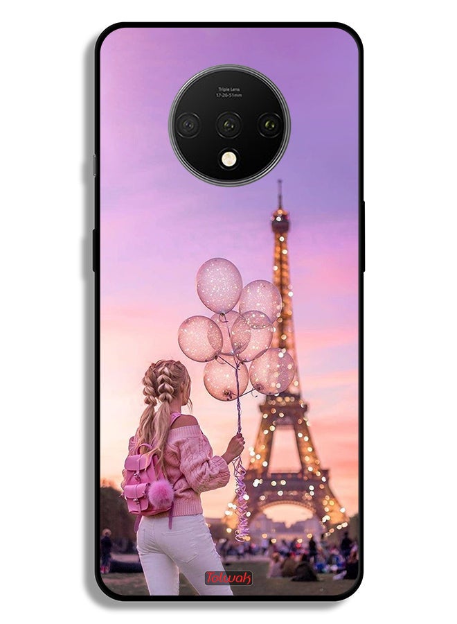 Tolwak OnePlus 7T Protective Case Cover Girl Holding Balloons - Image 2