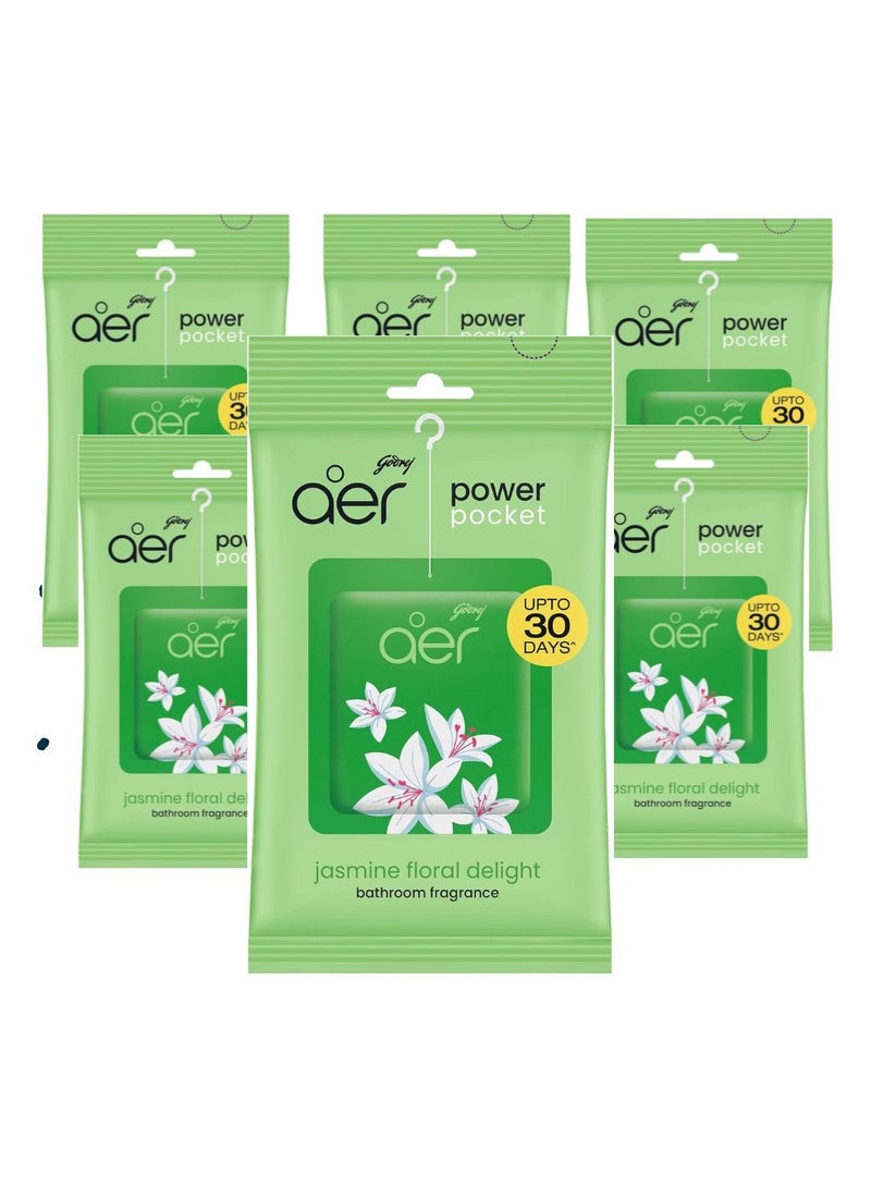 Godrej Aer Godrej Aer Power Pocket Bathroom Fragrance - Floral Delight pack of 6 - Image 1