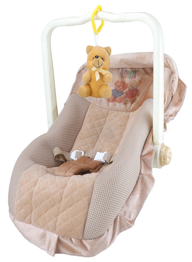 JoyRide DLX Carry Cot & Rocking Chair with Adjustable Handle & Mosquito Net| Large Canopy | 3-Point Safety Lap Belt | Double Cushioned Washable Seats - Image 2