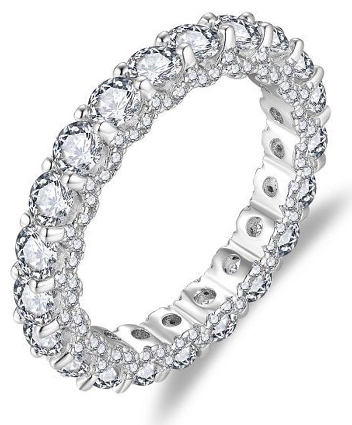 غَيْرُ مَألُوف خاتم مرصع بالكامل بماسات مويسانتي المتألقة - Image 1