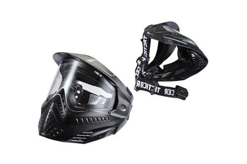 Lancer Tactical Full Face Airsoft Mask with Visor Black - Image 1