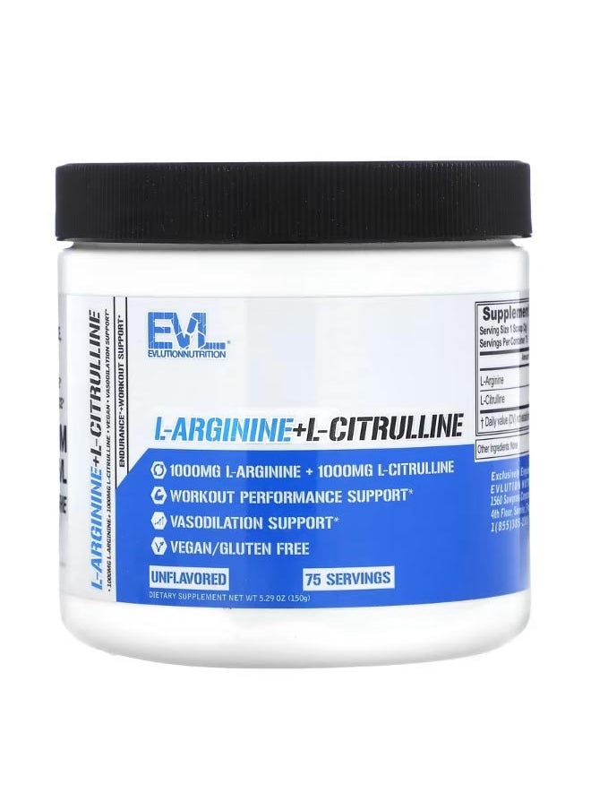 EVLUTION NUTRITION L Argininel Citrulline Unflavored 5.29 oz 150 g  - Image 1
