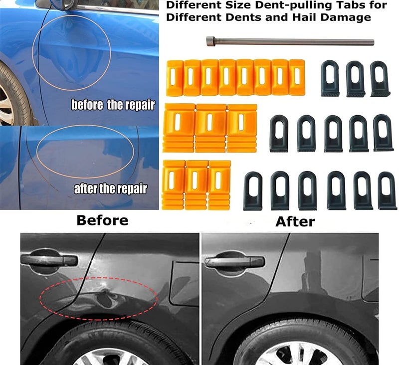 CXGS Paintless Dent Repair Pull Tabs Car Dent Repair Tools Heavy Duty Dent Puller Kit Strong Auto Body Repair Dent Removal Tools Powerful Dent Remover Tool DIY Hand Tool for Dent Repair - Image 3