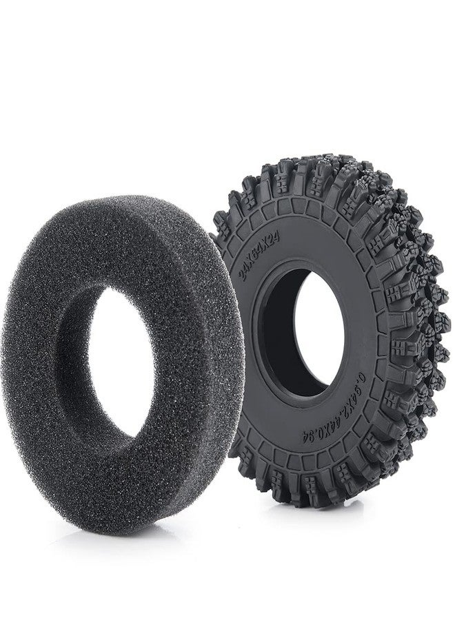 MOHERO 4Pcs RC Tires Terrain Rubber Tires for 1/18 Tra-xxa Trx4m Axial SCX24 RC Crawler Car Upgrade - Image 2