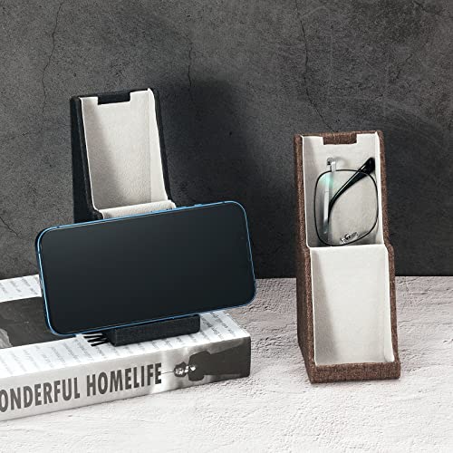 Vemiss Flip-top Glasses Case, Bracket Type Hard Shell Eyeglasses Holder for Women Men (A-Black) - Image 5