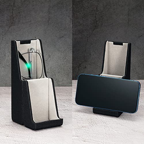 Vemiss Flip-top Glasses Case, Bracket Type Hard Shell Eyeglasses Holder for Women Men (A-Black) - Image 2