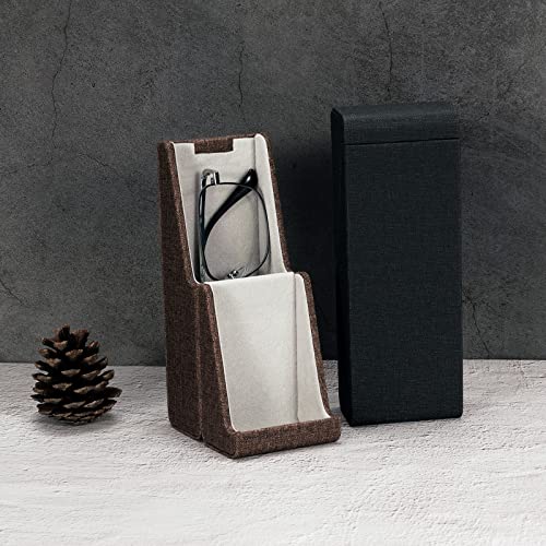 Vemiss Flip-top Glasses Case, Bracket Type Hard Shell Eyeglasses Holder for Women Men (A-Black) - Image 4