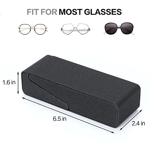 Vemiss Flip-top Glasses Case, Bracket Type Hard Shell Eyeglasses Holder for Women Men (A-Black) - Image 3