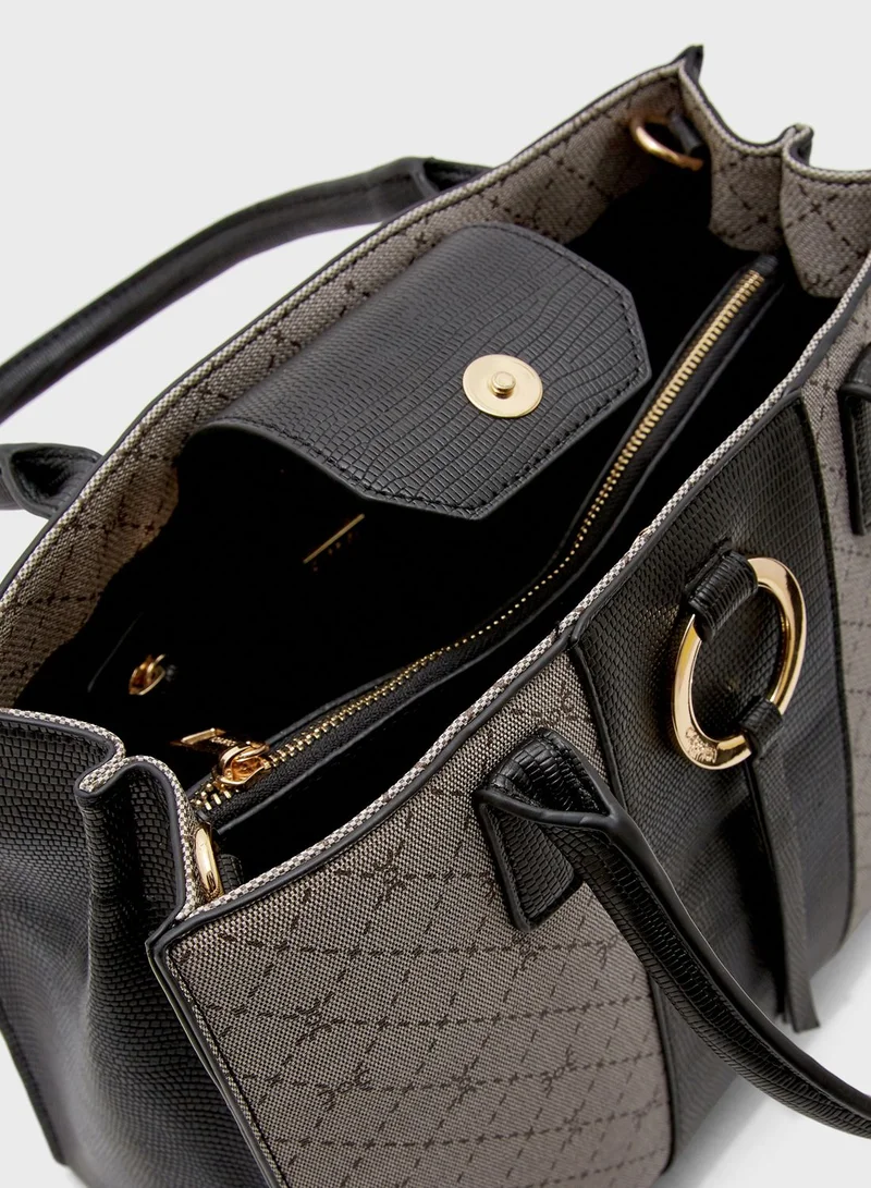 CARPISA Zip Closure Double Handle Tote