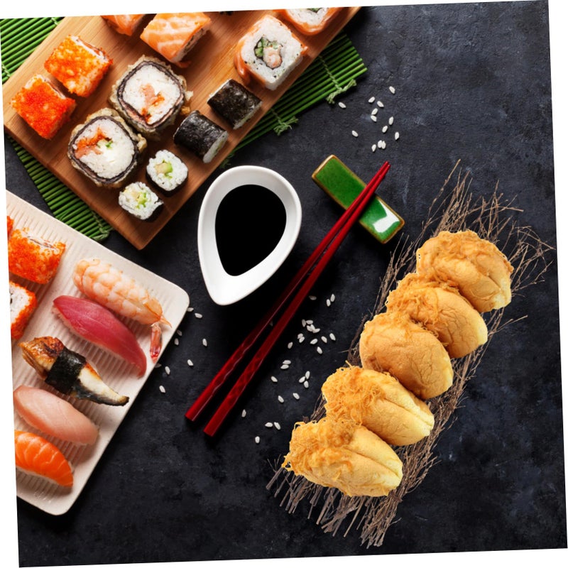 Vintage Sushi Fence Plate Set Of 3 Natural Wood Rustic Japanese Sashimi Display For Restaurant Tabletop - Image 4