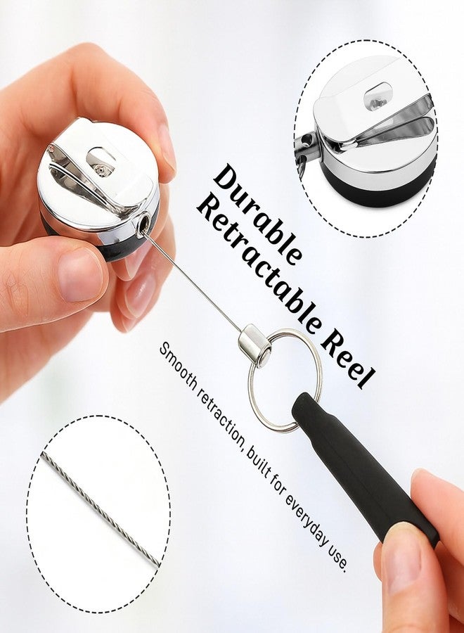 Brvlsoc Heavy-Duty Retractable Pen & Pencil Holders - Metal Carabiner with Elastic Silicone Grip for Carpenters, Nurses, Waitresses & Construction Workers (4-Pack) - Image 3