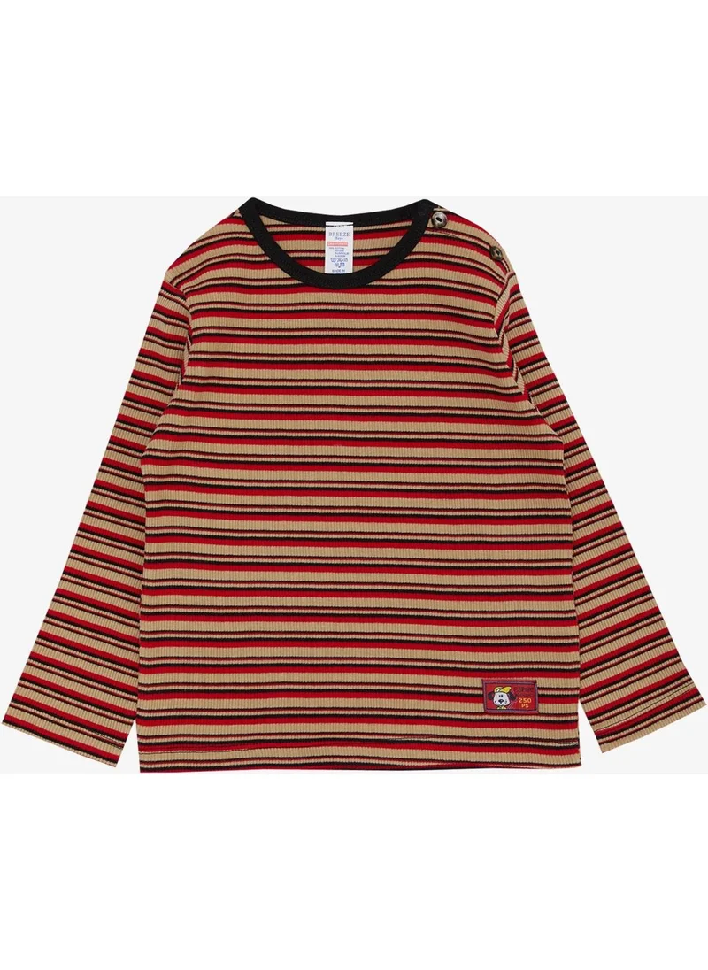 بريز Baby Boy Long Sleeve T-Shirt Patchwork Striped 9 Months-3 Years, Mixed Color