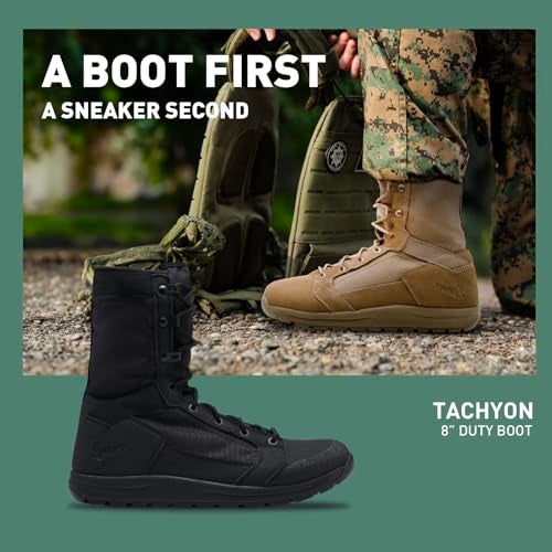 Danner Tachyon 8” Tactical Boots for Men - Ultralight Fast Drying Upper with Abrasion-Resistant Toe, Comfort Footbed, and Non Slip Traction Outsole, Black - 7.5 D - Image 2