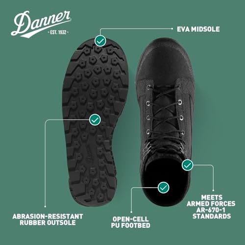 Danner Tachyon 8” Tactical Boots for Men - Ultralight Fast Drying Upper with Abrasion-Resistant Toe, Comfort Footbed, and Non Slip Traction Outsole, Black - 7.5 D - Image 4