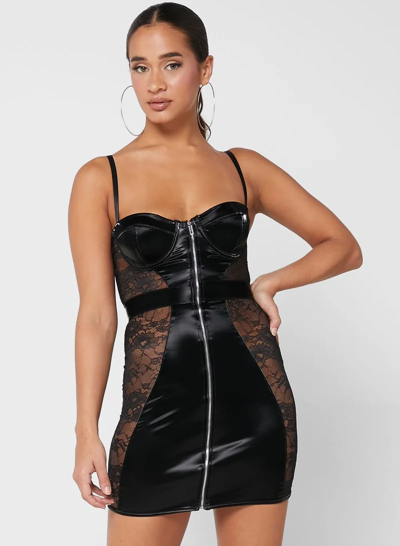 Ann Summers Faux Leather & Lace Detail Dress