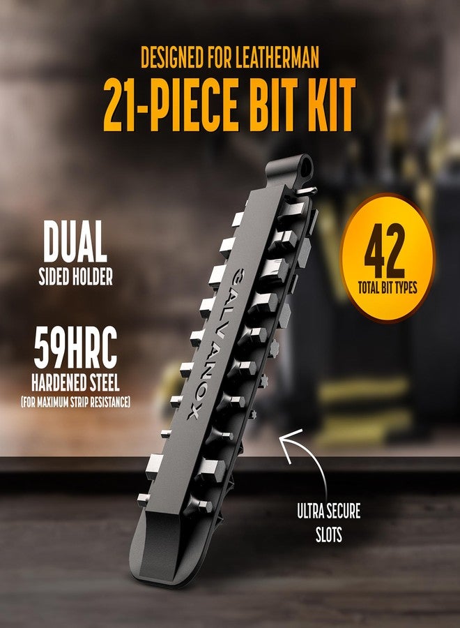 Galvanox Double Sided Bit Set Designed for Leatherman Multi-Tools, Flat-Bit Screwdriver Set with Holder (21 Pc Set + 4 Bonus Bits) - Image 2