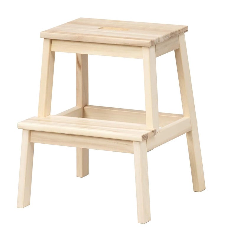 Dantawood Wooden Step Stool for Adults Kids Mango Wood Bed Step Stool MultiPurpose 2Step Stool for Kitchen Bed Bathroom 2Step Stool