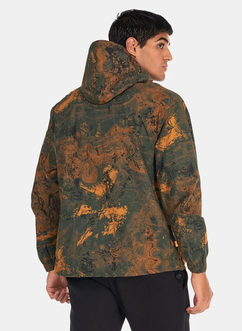 Timberland Men's Printed Lightweight Ripstop Anorak Jacket