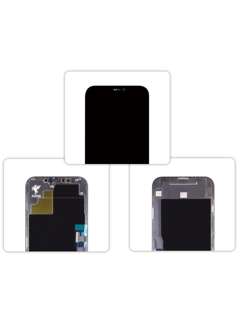 FLYCDI For iPhone 12 Pro Max OLED Screen Replacement, Original Fit, with Camera Hole Ring, High Brightness Display, Soft OLED Panel - Image 3