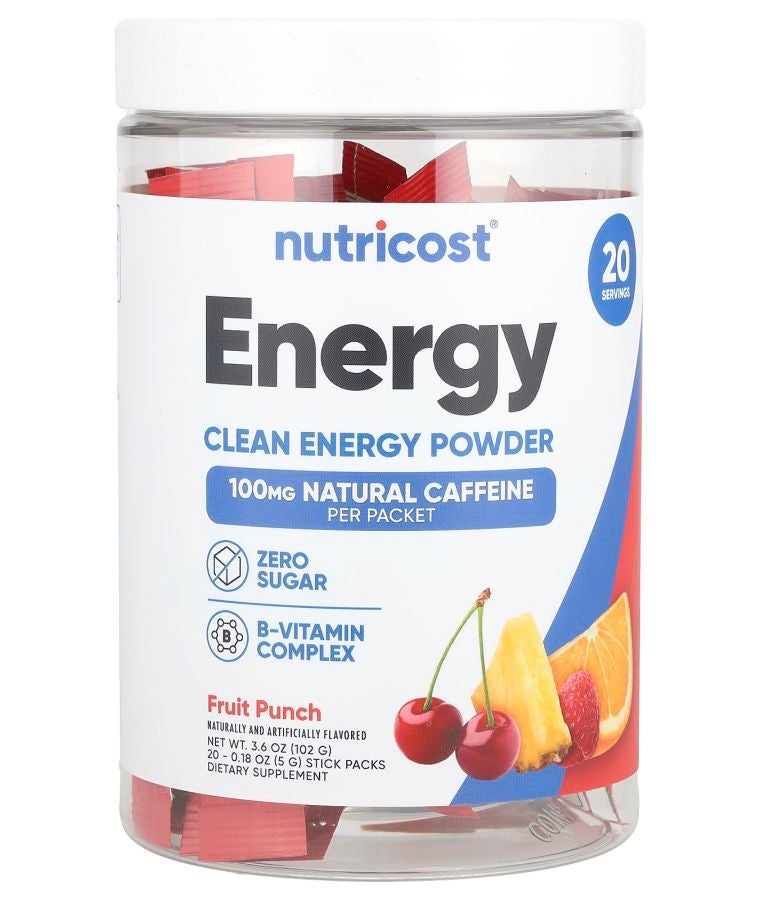 Energy Clean Energy Powder Fruit Punch 20 Stick Packs 0.18 oz (5 g) Each