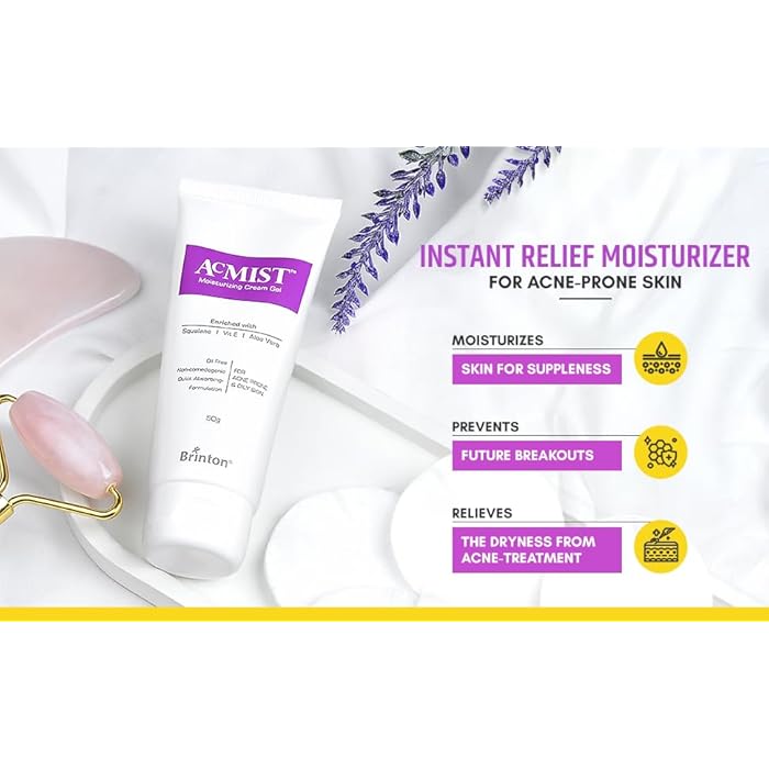 Brinton جل كريم مرطب AcMist للبشرة المعرضة لحب الشباب والدهنية | كريم مرطب 3.5 أونصة - Image 2