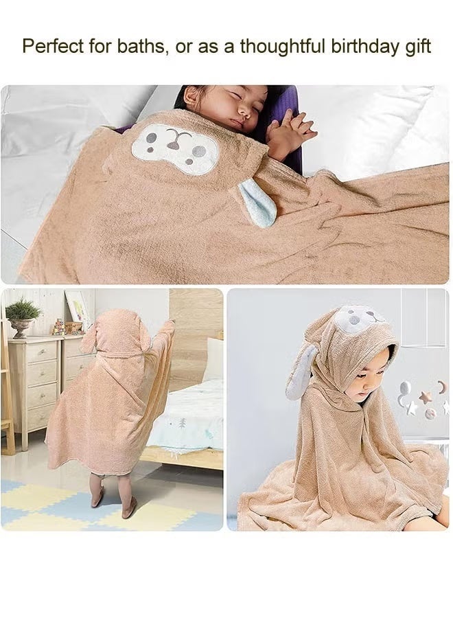 Vividorad Baby Bath Towel Hooded Towel for Kids Ultra Soft Thick Baby Bath Towels Hhighly Absorbent Hypoallergenic Coral Fleece Hooded Bath Towel Large Baby Towel Beach Towels Wrap For Boys Girls Newborn Essentials Suitable for Bath Pool Beach White - Image 4