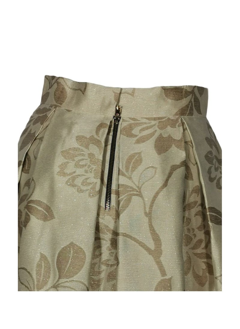 Sana'a Kayum Champagne With Beige Floral Jacquard  - Image 3