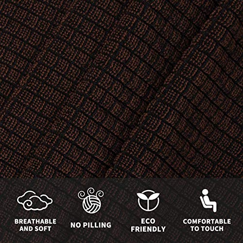 JIVINER Super Stretch Recliner Chair Covers 4 Pieces Sofa Slipcover for Reclining Chair Spandex Soft Recliner Slipcover with Pockets Recliner Furniture Protector (Recliner, Chocolate) - Image 5