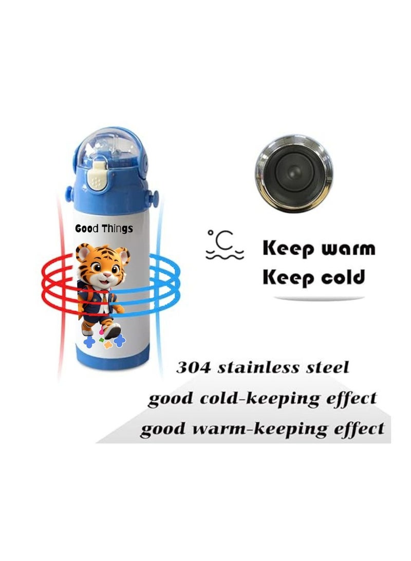 PRINTSHOP4ME Kids Unisex Insulated Stainless Steel Water Bottle With Straw-Insulated For Hot&Cold Drinks|Ideal For School|Kids Boys And Girls Water Bottle Easy-To-Carry-350ml  - Image 5