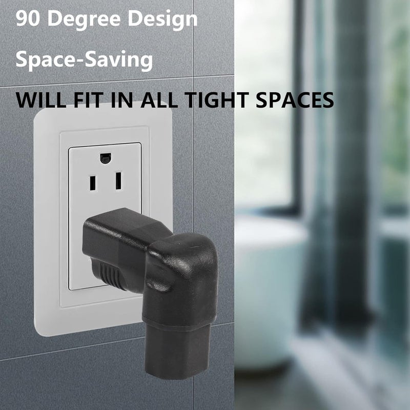 CERRXIAN 90 Degree NEMA 515P to IEC 320 C13 Female 10A125V Computer Power Extension Adapter 3 Prong USA C13 to NEMA 515R Plug Power Adapter  2 Pack - Image 2