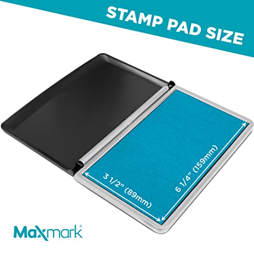 MaxMark Large Premium Light Blue Ink Stamp Pad - 3.5" x 6.25" - Quality Felt Pad - Image 3