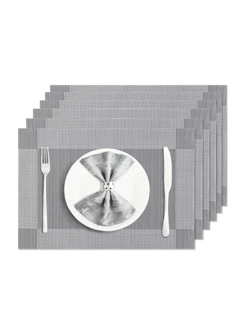 FASHION HOME أغطية طاولة للمطبخ طاولة الطعام مقاومة للحرارة مضادة للانزلاق قابلة للغسل أغطية طاولة PVC سهلة التنظيف أغطية عشاء من الفينيل المنسوجة 4/6 عبوات - Image 3