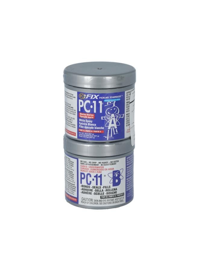 PC Products PC-11 Water-Resistant Two-Part Marine Grade Epoxy Paste White 8oz - Image 1