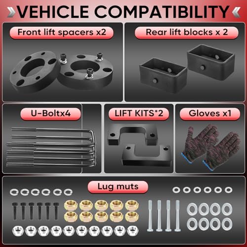 Amumu 3.5" Front 3" Rear Lift Leveling Kit - Lift Suspension Kit Compatible with 2007-2019 Chevrolet Silverado 1500 GMC Sierra 1500 2WD 4WD - Image 4
