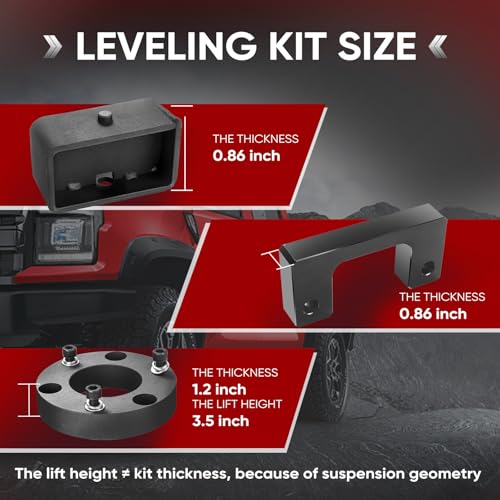 Amumu 3.5" Front 3" Rear Lift Leveling Kit - Lift Suspension Kit Compatible with 2007-2019 Chevrolet Silverado 1500 GMC Sierra 1500 2WD 4WD - Image 5