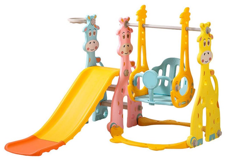 ما بيبي زحليقة أطفال مع حلقة كرة سلة، زحليقة أطفال مع حلقة كرة سلة، متعددة الوظائف، للاستخدام الداخلي، ألعاب قابلة للطي، زحليقة أطفال للأولاد والبنات - Image 1