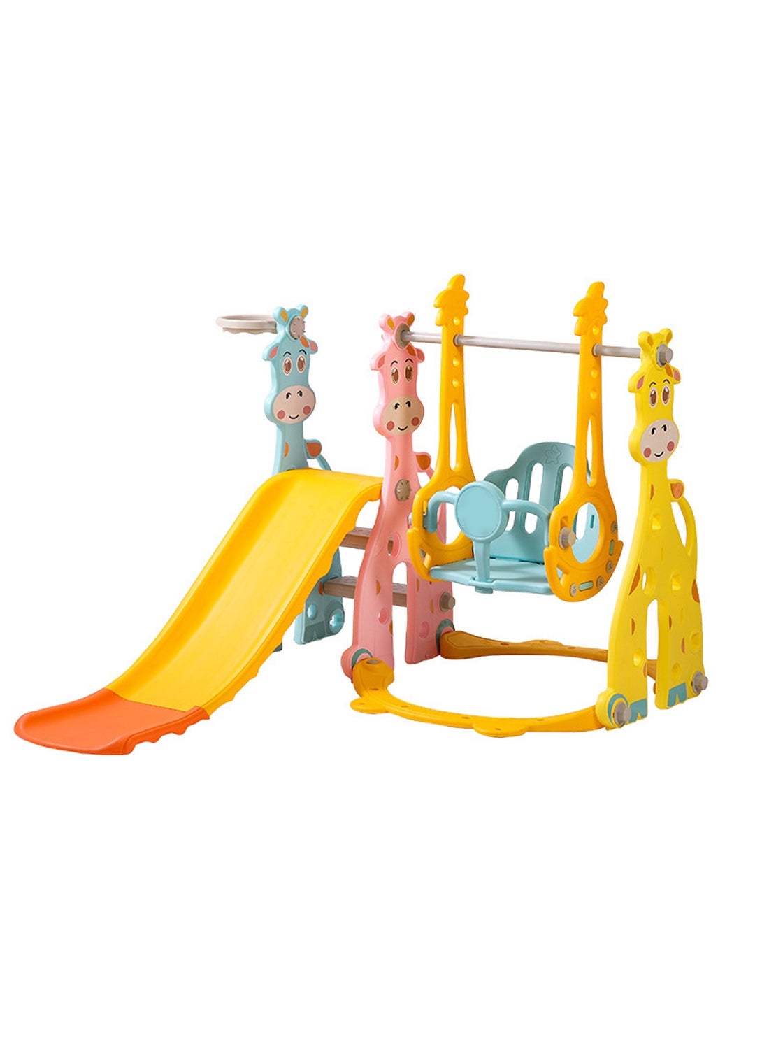 MaBaby Children's Slide Kids Slide with Basketball Hoop Indoor Home ...
