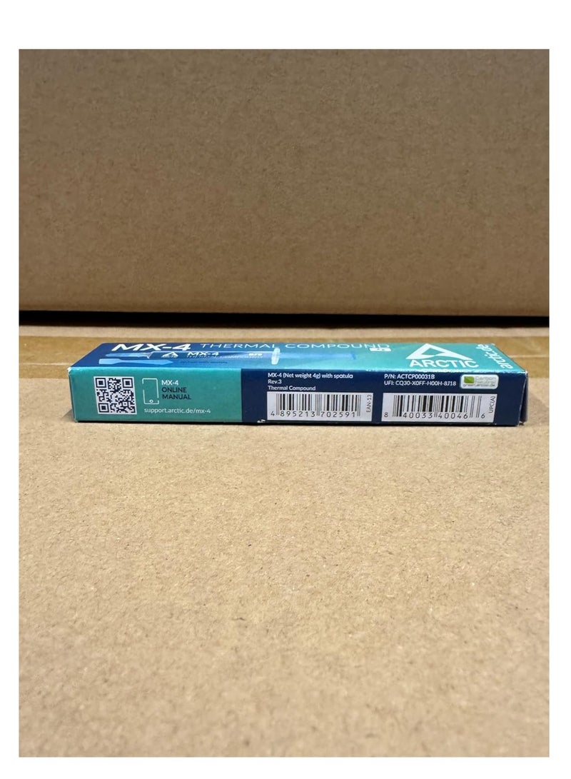 أركتيك ARCTIC MX-4 (بما في ذلك ملعقة مسطحة، 4 جرام) - معجون حراري عالي الأداء لجميع المعالجات (وحدة المعالجة المركزية، وحدة معالجة الرسومات - الكمبيوتر الشخصي)، موصلية حرارية عالية جدًا، متانة طويلة، تطبيق آمن - Image 5